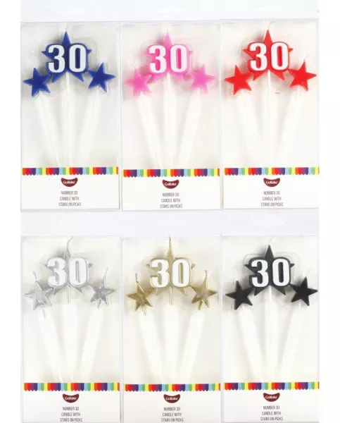 GoBake Number 30 Star Candle